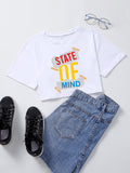 Beth Dutton Outfits State of Mind Pattern Short Version Navel-Exposed T-shirt