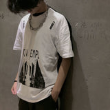 Cavempt Ce Black and White Stitching Men's and Women's Short-Sleeved T-shirt