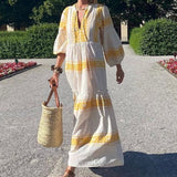 Beth Dutton Bohemian Dress Summer Spring Midi Dresses Autumn Printed Long Sleeve Self-Tie Dress