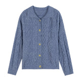 Beth Dutton Outfits Lapel Cable-Knit Sweater Coat Women's Autumn and Winter Loose Long Sleeves Outerwear Knitted Cardigan