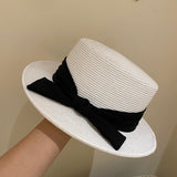 Straw Hat Sunlight Blocker for Summer Beach Flat-Top Cap