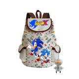 Sonic Backpack Hedgehog Sonic Backpack Cute Pattern Drawstring Backpack