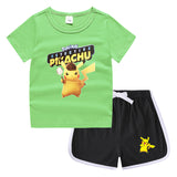 Children Pokemon Pikachu Tshirts & Shorts Casual Sports Undershirt Suit Neutral