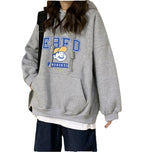 Slogan Graphic Hoodie Oversize Fleece Padded Coat