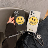 justin b drew phone case Apple 12 Drew Smiley Face Chain Phone Case XR Xs Transparent Iphone11
