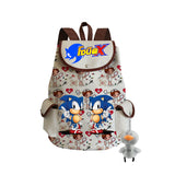 Sonic Backpack Hedgehog Sonic Backpack Cute Pattern Drawstring Backpack