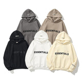 Fog Essentials Hoodie Fear of Fog Double Line Essentials Adhesive Three-Dimensional Letter Sweater Hoodie Couples Coat