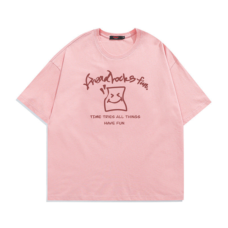 2022 Summer Man Outfits Letter Crew Neck T-shirt