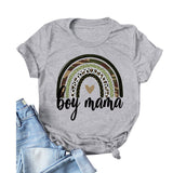 Boy Mama T Shirt Camouflage Leopard Print Rainbow Mother's Day T-shirt