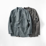 Men Linen Suits Autumn Linen Suit Baggy Coat