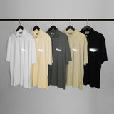 Essentials Polo Shirt High Street Fog Fear of God Essential Double Line Letter Lapel T-shirt