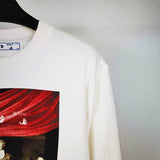 Off White Sweatshirts Long Sleeve round Neck Sweater Character Oil Painting Graphic Print Crew Neck Pullover Short Sleeve