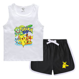 Children Pokemon Pikachu Tshirts & Shorts Casual Sports Undershirt Suit Neutral