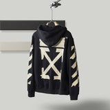 Off White Hoodie Hooded Sweater Casual Zipper Long Sleeve Clothing Owt