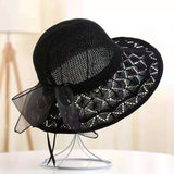 Straw Hat Summer Sun Hat Crocheted Weaving Hollow Hat