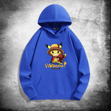 Men and Women Pokemon Pikachu Hoodie Loose Shoulder Long Sleeve Top Clothes