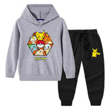 Children Pokemon Pikachu Hoodie & Pant Set Sweater Suit Cotton Trendy