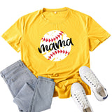 Boy Mama T Shirts Baseball Mama Pattern Printed T-shirt