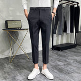Men Trousers Suit Pants Slim Fit