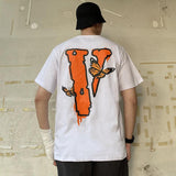 Vlone Large V Short Sleeve Splashed Ink Printing Simple Fog Fashion Brand Men's and Women's Tshirt Tee Shirt