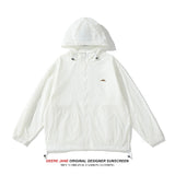 Men Sun Protection Clothing Simple Hooded Lightweight Breathable Sun Protection Clothing Men and Women Loose Casual