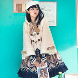 Gothic Lolita Harajuku Style Clothing Lolita Autumn and Winter Cape Coat Thickened Cloth New Year Coat
