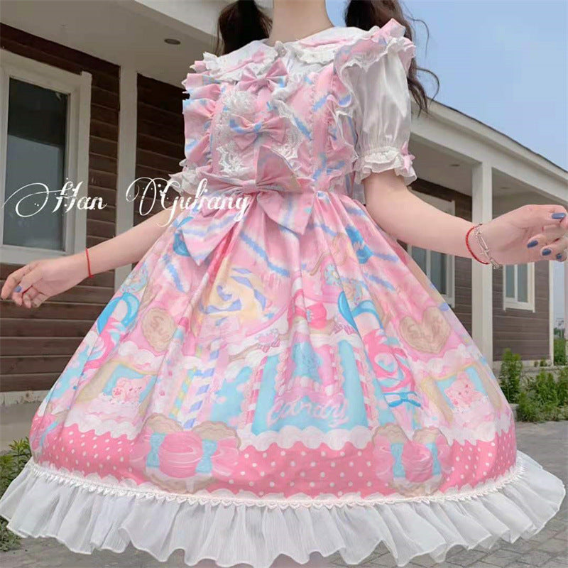 Gothic Lolita Harajuku Style Clothing Sweet House Cute Suspenders JSK Dress