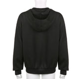 Skeleton Hoodie Autumn Sexy Loose Hooded Zipper Top