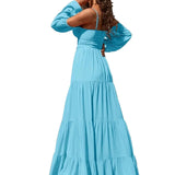 Women Bohemian Dress Summer Women's Fashion Sexy Solid Color Dress