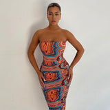 Music Festivals Rave Outfits Dress Sexy Bandeau off-Shoulder Slim Dress for Women