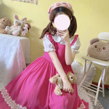 Gothic Lolita Harajuku Style Clothing Earth Lolita Peter Pan Collar Short Sleeve Inner JSK Solid Color Dress
