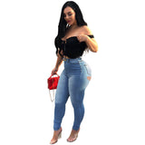 Women Plus Size Jeans Slim Fit Denim Skinny Pants