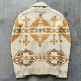 John Dutton Jacket Jacquard Outerwear Sweater Long Sleeve Knitted Coat Top for Men