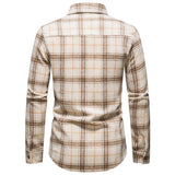 Mens Flannel Jacket Men's Thickened Warm Woolen Flannel Casual Shirt