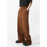 Men Suit Pants Trendy Solid Color Straight Split Design