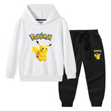 Children Pokemon Pikachu Hoodie & Pant Set Sweater Trousers Two-Piece Baby Cotton Suit