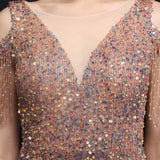 Sequin Evening Dress Slim-Fit Fishtail Skirt Gown