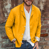 Mens Linen Suits Spring and Autumn Leisure Cotton Linen Loose Suit Jacket