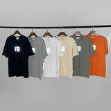 Fog Essentials Tshirts Fear Of God Fog High Street Colorful Reflective T-shirt Male and Female Couples Wear Casual