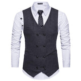 Tuxedo Vests Men Suit Vest Men's Fashion Collar Autumn and Winter Suit Vest Casual