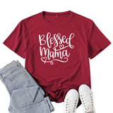Boy Mama T Shirt Blessed Mama Printed T-shirt