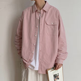 Men's Shirts Spring and Autumn Loose Shirt Lapel Long Sleeve Shirt plus Size