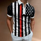 Polo Shirts Casual Short Khaki Stripe Summer Daily T-shirt