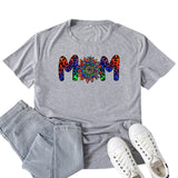 Boy Mama T Shirts Mom Leopard Print Mama Letter Print T-shirt