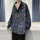 Men's Shirts Loose Long Sleeve Printed Shirt