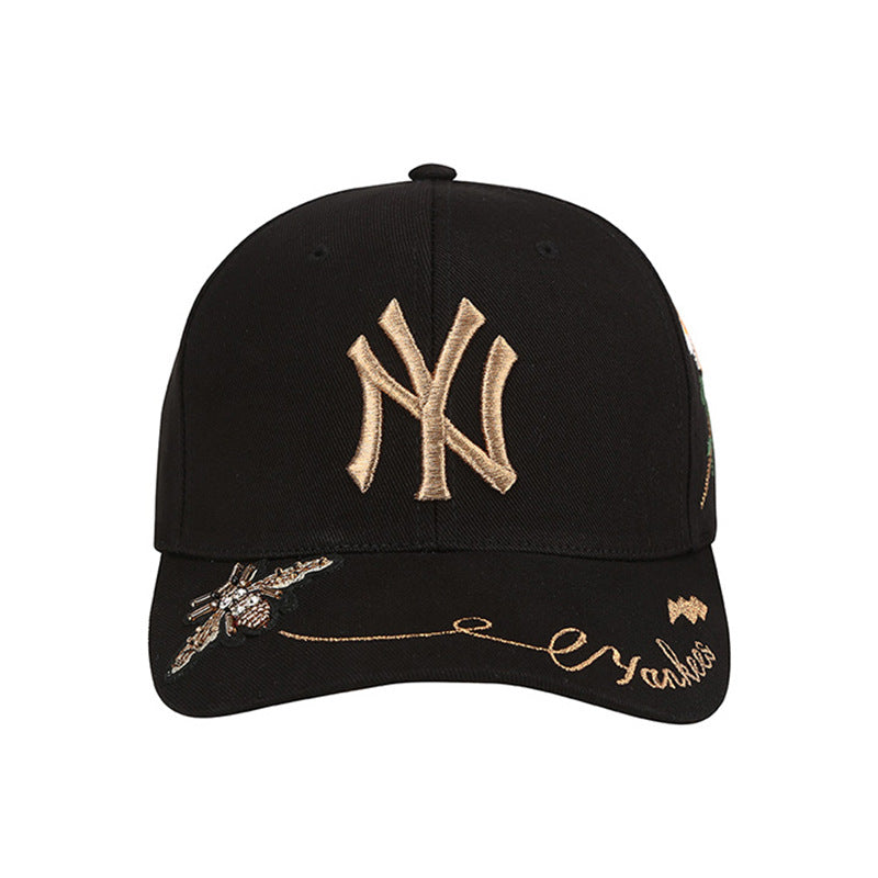 Yankee and Dogers Baseball Cap Men's and Women's Peaked Cap Bee Embroidery