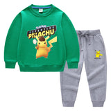 Children Pokemon Pikachu Hoodie & Pant Set Sweatshirt Set Pure Cotton Trendy