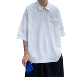 Men's T-Shirt Summer Men's Solid Color Stretch Shirt Short Sleeve plus Size Loose Shirt