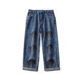 Anime Print Jeans Denim Pants Printed Boy Loose Denim Trousers Male