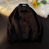 Corduroy Patch Jacket Autumn Corduroy Coat Women's Shirt Trendy Loose
